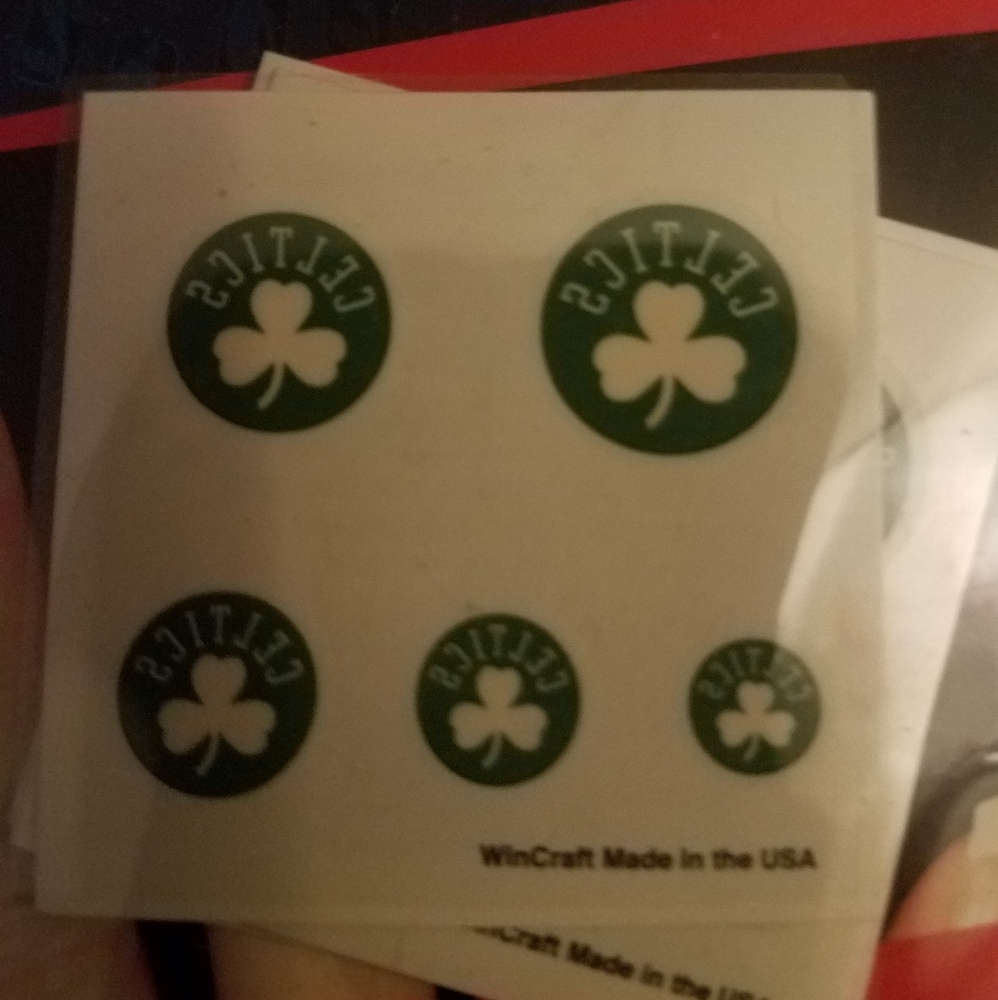 Boston celtics fingernail tattoos
